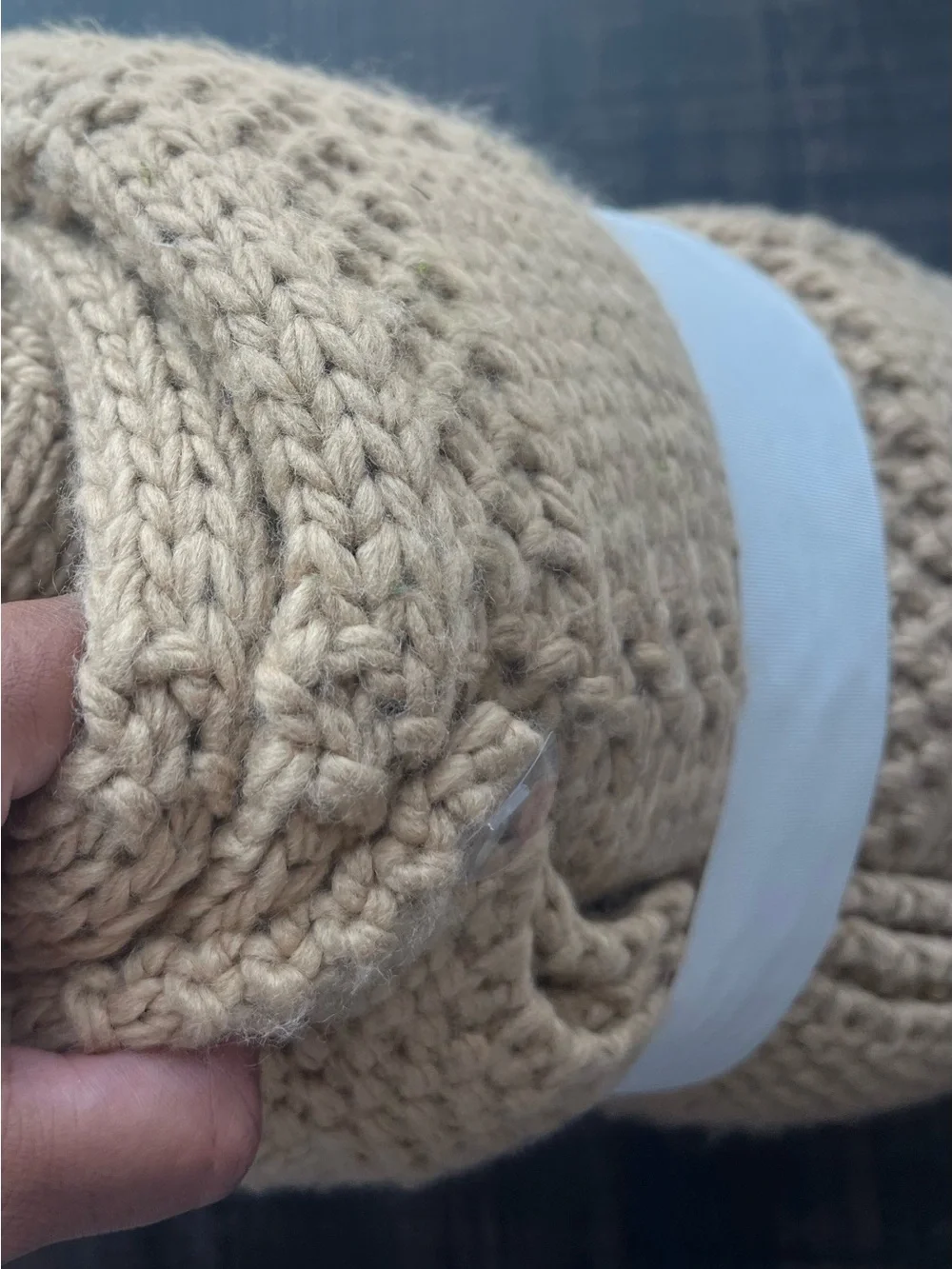 Threshold Grid Knit Throw Blanket in Camel Tan